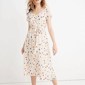 Madewell Tie-Waist Midi Dress in Terrazzo